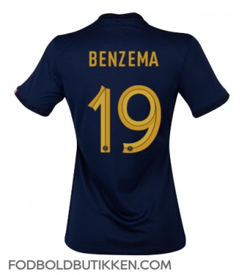 Frankrig Karim Benzema #19 Hjemmebanetrøje Dame VM 2022 Kortærmet